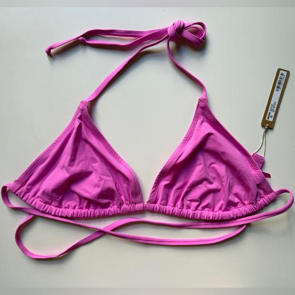 SKIMS Signature Swim Recycled Triangle Bikini Top Neon Orchid 4X Pink Swim Top - Picture 4 of 7